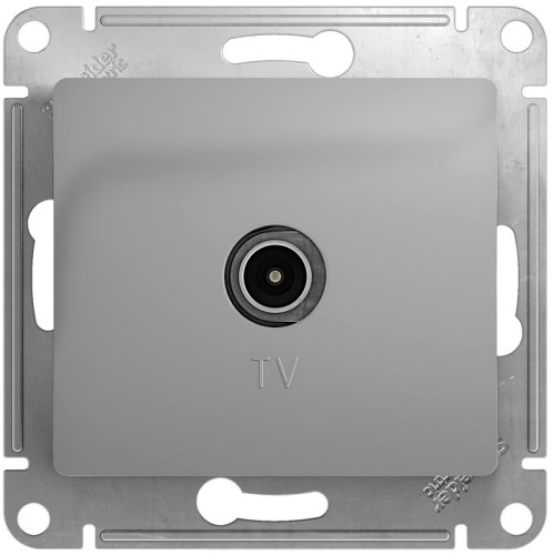 Розетка TV Коннектор без рамки Systeme Electric Glossa 1-м. алюминий фото Розетка TV Коннектор без рамки Systeme Electric Glossa 1-м. алюминий картинка